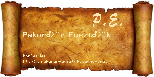 Pakurár Euszták névjegykártya